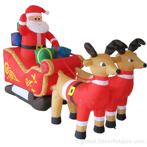 China Festival Luxury inflatable Santa Reindeer Sleigh Manufactory
